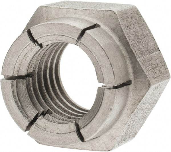 Flex-Loc - 1/2-13 UNC 18-8 Hex Lock Nut with Expanding Flex Top - Uncoated, Meets Military Specifications - Exact Tool & Supply