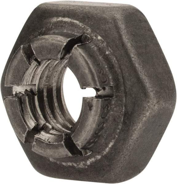 Flex-Loc - #10-32 UNJF 18-8 Hex Lock Nut with Expanding Flex Top - 3/16" High, Uncoated, Meets Military Specifications - Exact Tool & Supply