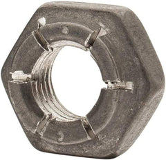 Flex-Loc - 1/4-28 UNJF 18-8 Hex Lock Nut with Expanding Flex Top - 7/32" High, Uncoated, Meets Military Specifications - Exact Tool & Supply