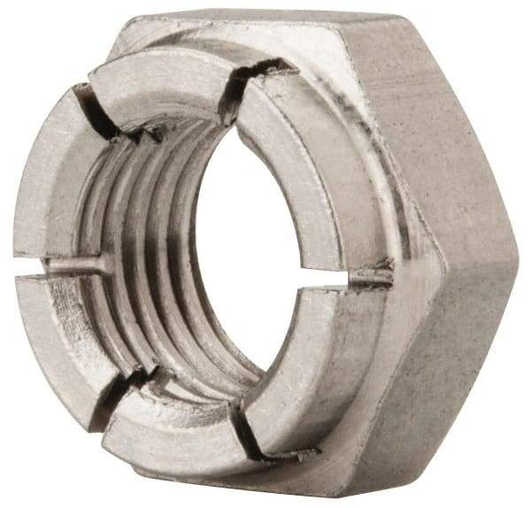 Flex-Loc - 3/8-24 UNJF 18-8 Hex Lock Nut with Expanding Flex Top - 9/32" High, Uncoated, Meets Military Specifications - Exact Tool & Supply
