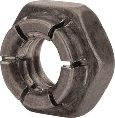 Flex-Loc - 1/4-20 UNC 18-8 Hex Lock Nut with Expanding Flex Top - 7/32" High, Uncoated, Meets Military Specifications - Exact Tool & Supply