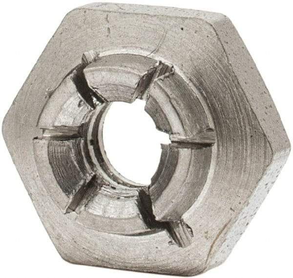 Flex-Loc - #6-32 UNJC 18-8 Hex Lock Nut with Expanding Flex Top - 5/16" Width Across Flats, 9/64" High, Uncoated, Meets Military Specifications - Exact Tool & Supply