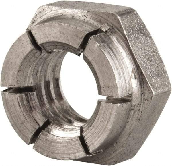 Flex-Loc - 5/16-18 UNC 18-8 Hex Lock Nut with Expanding Flex Top - 17/64" High, Uncoated, Meets Military Specifications - Exact Tool & Supply