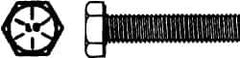 Made in USA - 7/16-14 UNC, 7-1/2" Length Under Head Hex Head Cap Screw - Partially Threaded, Grade 8 Alloy Steel, Zinc-Plated Finish, 5/8" Hex - Exact Tool & Supply