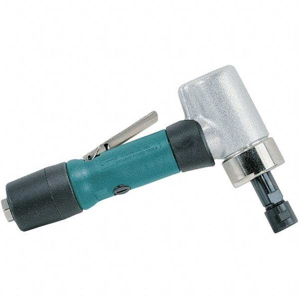 Dynabrade - 1/4" Collet, Angle Handle, Air Angle Die Grinder - 18,000 RPM, Rear Exhaust, 33.99 CFM, 0.7 hp, 90 psi, 1/4 NPT Inlet - Exact Tool & Supply