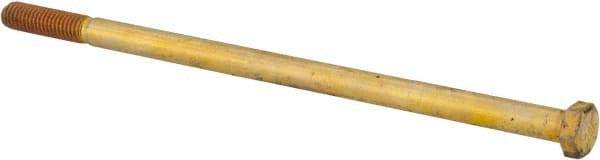 Value Collection - 3/8-16 UNC, 8" Length Under Head Hex Head Cap Screw - Partially Threaded, Grade 8 Alloy Steel, Zinc-Plated Finish, 9/16" Hex - Exact Tool & Supply