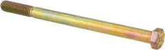 Value Collection - 1/2-13 UNC, 7-1/2" Length Under Head Hex Head Cap Screw - Partially Threaded, Grade 8 Alloy Steel, Zinc-Plated Finish, 3/4" Hex - Exact Tool & Supply
