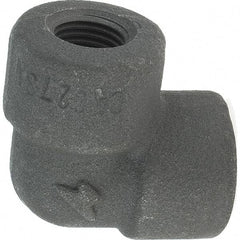 Made in USA - Size 1/4", Class 3,000, Forged Carbon Steel Black Pipe 90° Elbow - 3,000 psi, Threaded End Connection - Exact Tool & Supply