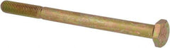 Value Collection - 1/4-28 UNF, 3-1/4" Length Under Head Hex Head Cap Screw - Partially Threaded, Grade 8 Alloy Steel, Zinc-Plated Finish, 7/16" Hex - Exact Tool & Supply