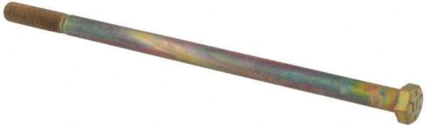 Value Collection - 3/8-24 UNF, 8" Length Under Head Hex Head Cap Screw - Partially Threaded, Grade 8 Alloy Steel, Zinc-Plated Finish, 9/16" Hex - Exact Tool & Supply
