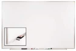 Ghent - 48-1/2" High x 96-1/2" Wide Porcelain on Steel Magnetic Marker Board - Aluminum Frame, 2.63" Deep - Exact Tool & Supply