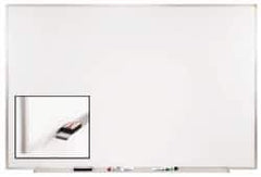 Ghent - 48-1/2" High x 96-1/2" Wide Porcelain on Steel Magnetic Marker Board - Aluminum Frame, 2.63" Deep - Exact Tool & Supply