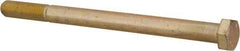 Made in USA - 1/2-20 UNF, 7" Length Under Head Hex Head Cap Screw - Partially Threaded, Grade 8 Alloy Steel, Zinc-Plated Finish, 3/4" Hex - Exact Tool & Supply