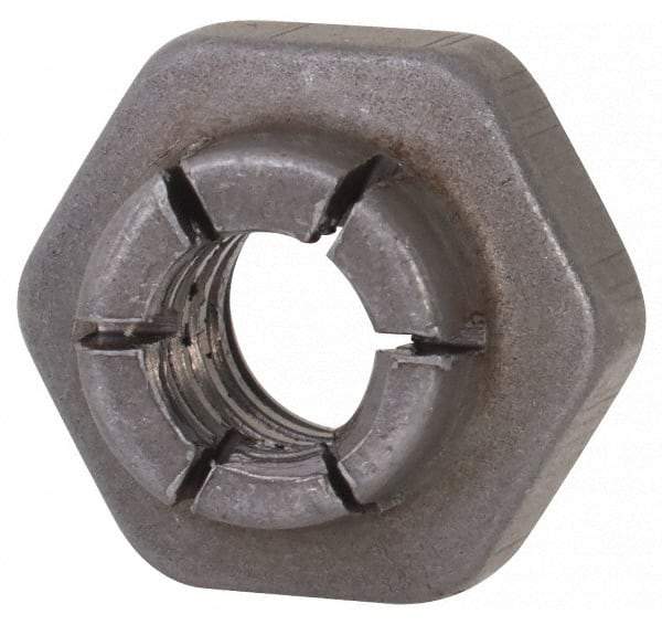Flex-Loc - #10-24 UNJC Grade 2 Hex Lock Nut with Expanding Flex Top - Uncoated, Meets Military Specifications - Exact Tool & Supply