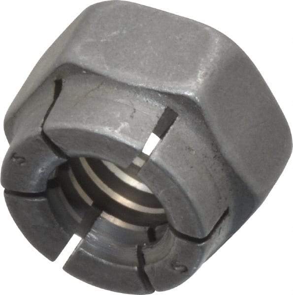 Flex-Loc - 5/16-18 UNC Grade 2 Hex Lock Nut with Expanding Flex Top - Uncoated, Meets Military Specifications - Exact Tool & Supply