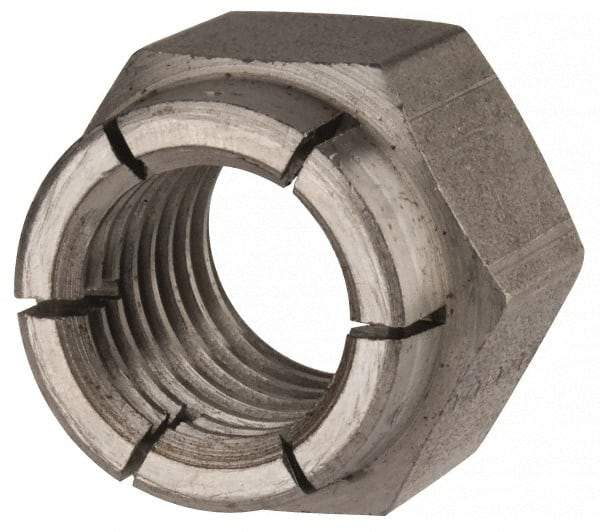 Flex-Loc - 3/4-10 UNC Grade 2 Hex Lock Nut with Expanding Flex Top - Uncoated, Meets Military Specifications - Exact Tool & Supply