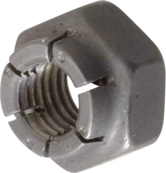 Flex-Loc - 1/4-28 UNJF Grade 2 Hex Lock Nut with Expanding Flex Top - Uncoated, Meets Military Specifications - Exact Tool & Supply