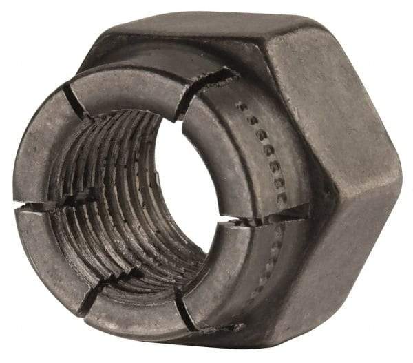 Flex-Loc - 3/8-24 UNJF Grade 2 Hex Lock Nut with Expanding Flex Top - Uncoated, Meets Military Specifications - Exact Tool & Supply
