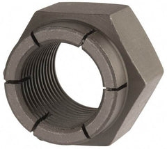 Flex-Loc - 1-12 UNJF Grade 2 Hex Lock Nut with Expanding Flex Top - 1-7/16" Width Across Flats, Uncoated, Meets Military Specifications - Exact Tool & Supply