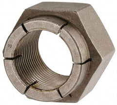 Flex-Loc - 1-14 UNJS Grade 2 Hex Lock Nut with Expanding Flex Top - 1-7/16" Width Across Flats, Uncoated, Meets Military Specifications - Exact Tool & Supply