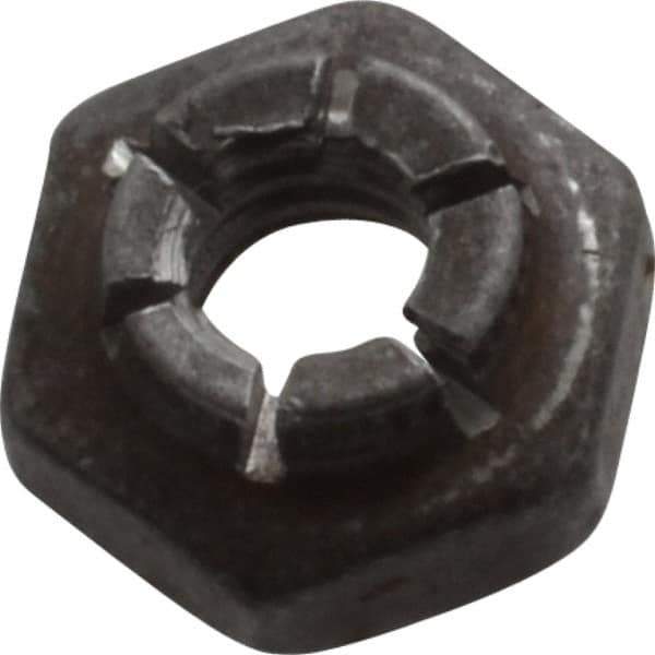 Flex-Loc - #10-24 UNJC Grade 2 Hex Lock Nut with Expanding Flex Top - 3/16" High, Uncoated, Meets Military Specifications - Exact Tool & Supply