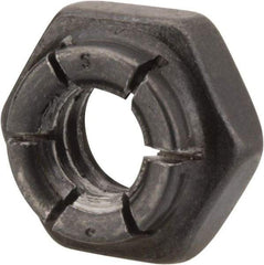 Flex-Loc - 1/4-20 UNC Grade 2 Hex Lock Nut with Expanding Flex Top - 7/32" High, Uncoated, Meets Military Specifications - Exact Tool & Supply