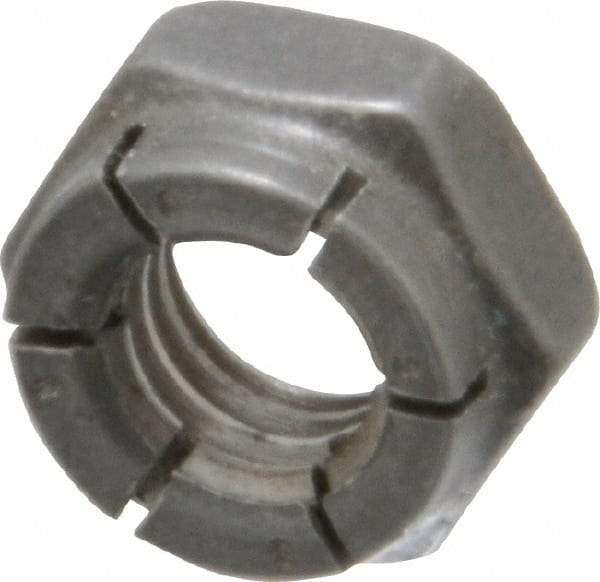 Flex-Loc - 5/16-18 UNC Grade 2 Hex Lock Nut with Expanding Flex Top - 17/64" High, Uncoated, Meets Military Specifications - Exact Tool & Supply