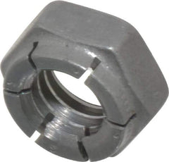 Flex-Loc - 3/8-16 UNC Grade 2 Hex Lock Nut with Expanding Flex Top - 9/32" High, Uncoated, Meets Military Specifications - Exact Tool & Supply