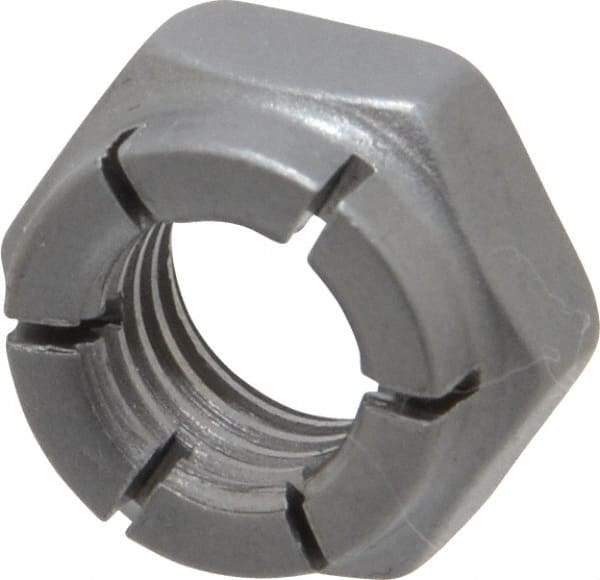 Flex-Loc - 5/16-24 UNF Grade 2 Hex Lock Nut with Expanding Flex Top - 1/2" Width Across Flats, 17/64" High, Uncoated - Exact Tool & Supply