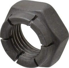Flex-Loc - 3/8-24 UNJF Grade 2 Hex Lock Nut with Expanding Flex Top - 9/32" High, Uncoated, Meets Military Specifications - Exact Tool & Supply
