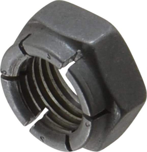 Flex-Loc - 7/16-20 UNJF Grade 2 Hex Lock Nut with Expanding Flex Top - 21/64" High, Uncoated, Meets Military Specifications - Exact Tool & Supply