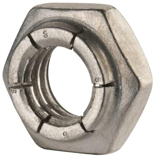 Flex-Loc - 1/2-13 UNC Grade 2 Heavy Hex Lock Nut with Expanding Flex Top - 21/64" High, Cadmium-Plated Finish, Meets Military Specifications - Exact Tool & Supply