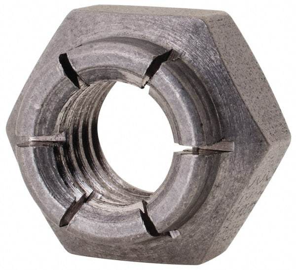 Flex-Loc - 3/8-16 UNC 18-8 Heavy Hex Lock Nut with Expanding Flex Top - Uncoated, Meets Military Specifications - Exact Tool & Supply
