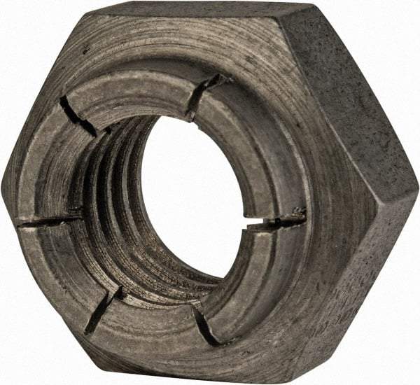 Flex-Loc - 1/2-13 UNC 18-8 Heavy Hex Lock Nut with Expanding Flex Top - Uncoated, Meets Military Specifications - Exact Tool & Supply