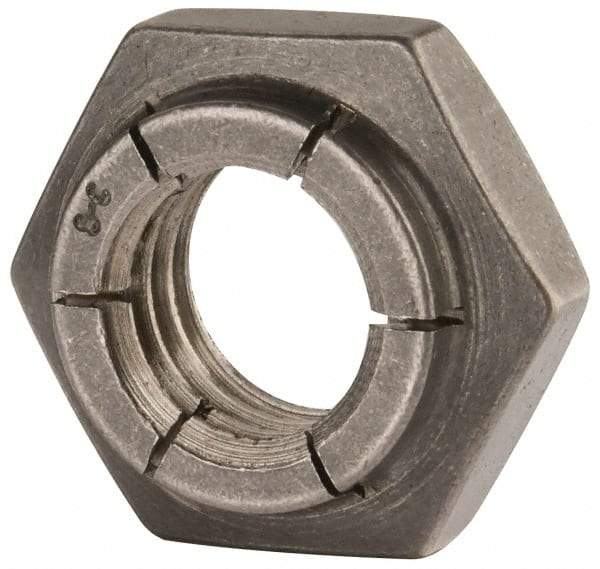 Flex-Loc - 1/2-13 UNC 18-8 Heavy Hex Lock Nut with Expanding Flex Top - Uncoated, Meets Military Specifications - Exact Tool & Supply
