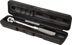 CDI - 1/4" Drive Micrometer Torque Wrench - 2.8 N/m to 15 N/m Torque, 10-5/32" OAL, 0.12 N/m Graduation, Ratcheting with Reverse Lever Head - Exact Tool & Supply