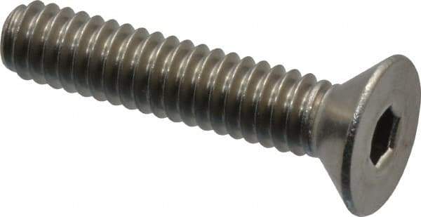 Value Collection - 1/4-20 UNC Hex Socket Drive, 82° Flat Screw - Grade 18-8 Stainless Steel, 1-1/4" OAL - Exact Tool & Supply