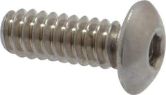 Value Collection - #4-40 UNC Hex Socket Drive, Button Screw - Grade 18-8 Stainless Steel, Uncoated, Fully Threaded, 5/16" Length Under Head - Exact Tool & Supply