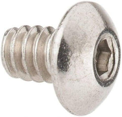 Value Collection - #6-32 UNC Hex Socket Drive, Button Screw - Grade 18-8 Stainless Steel, Uncoated, Fully Threaded, 3/16" Length Under Head - Exact Tool & Supply