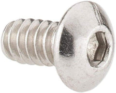 Value Collection - #6-32 UNC Hex Socket Drive, Button Screw - Grade 18-8 Stainless Steel, Uncoated, Fully Threaded, 1/4" Length Under Head - Exact Tool & Supply