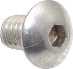 Value Collection - #8-32 UNC Hex Socket Drive, Button Screw - Grade 18-8 Stainless Steel, Uncoated, Fully Threaded, 1/4" Length Under Head - Exact Tool & Supply