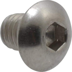 Value Collection - #10-32 UNF Hex Socket Drive, Button Screw - Grade 18-8 Stainless Steel, Uncoated, Fully Threaded, 1/4" Length Under Head - Exact Tool & Supply