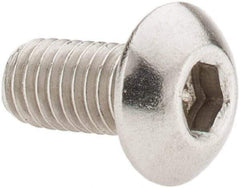 Value Collection - #10-32 UNF Hex Socket Drive, Button Screw - Grade 18-8 Stainless Steel, Uncoated, Fully Threaded, 3/8" Length Under Head - Exact Tool & Supply