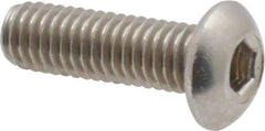 Value Collection - #10-32 UNF Hex Socket Drive, Button Screw - Grade 18-8 Stainless Steel, Uncoated, Fully Threaded, 5/8" Length Under Head - Exact Tool & Supply