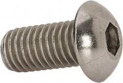 Value Collection - 1/2-13 UNC Hex Socket Drive, Button Screw - Grade 18-8 Stainless Steel, 1" Length Under Head - Exact Tool & Supply