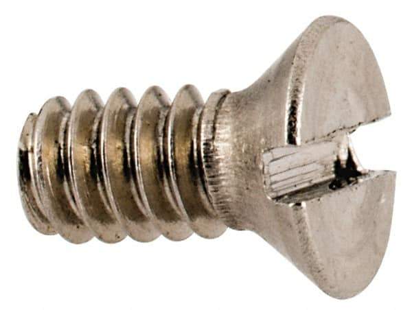 Value Collection - #4-40 UNC, 1/4" OAL Slotted Drive Machine Screw - Flat Head, Grade 18-8 Stainless Steel, Uncoated, Without Washer - Exact Tool & Supply