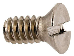 Value Collection - #4-40 UNC, 1/4" OAL Slotted Drive Machine Screw - Flat Head, Grade 18-8 Stainless Steel, Uncoated, Without Washer - Exact Tool & Supply