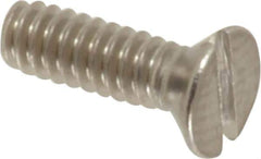 Value Collection - #4-40 UNC, 3/8" OAL Slotted Drive Machine Screw - Flat Head, Grade 18-8 Stainless Steel, Uncoated, Without Washer - Exact Tool & Supply