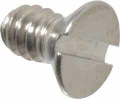 Value Collection - #6-32 UNC, 1/4" OAL Slotted Drive Machine Screw - Flat Head, Grade 18-8 Stainless Steel, Uncoated, Without Washer - Exact Tool & Supply