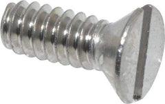 Value Collection - #6-32 UNC, 3/8" OAL Slotted Drive Machine Screw - Flat Head, Grade 18-8 Stainless Steel, Uncoated, Without Washer - Exact Tool & Supply